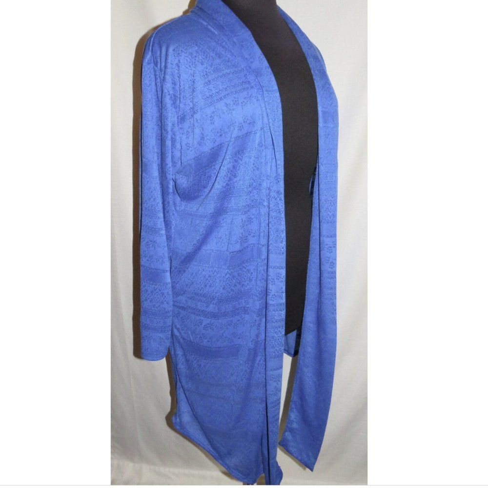 Blue Long Sleeve Lightweight Open Front Cardigan Plus Size 2XL 18